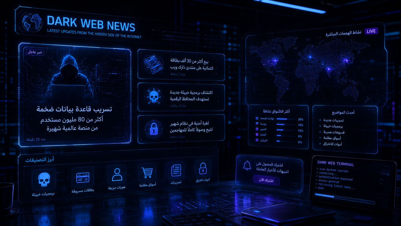 قسم اخبار دارك ويب